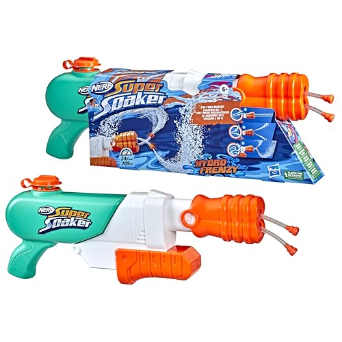 Nerf Super Soaker Hydro Frenzy Water Blaster, Wild 3-In-1 Soaking Fun, Adjustable Nozzle, 2 Water-Launching Tubes - Image 3