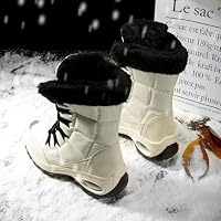GURGER Winterstiefel Damen Wasserdicht Gefütterte Schneestiefel Frauen Winter Stiefel Warm Rutschfeste Winterboots Beige Gr 38 – Ansicht 4