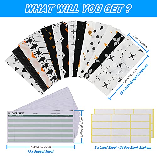 icyant Cash Enveloppen, Geldenveloppen voor Budgeting, 15 Pack Waterdichte Geldenveloppen voor contant geld… - Afbeelding 5