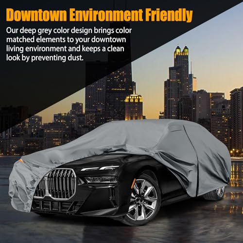 Image of Waterproof Premium Car Covers Replace for 2008-2025 BMW 7 Series, 10 Layers Heavy Duty with Cotton Liner All Weather Car Cover with Zipper Door, Windproof Bands for Snow Rain Dust Protection