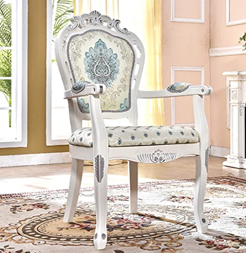 BIGMAII - Sillón de comedor tapizado de tela victoriana,...