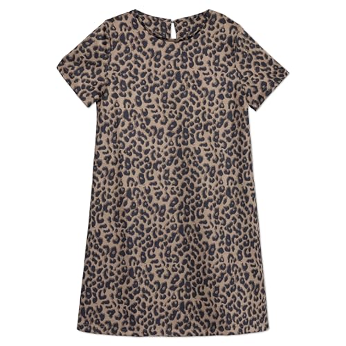 Speechless Girls' Short Sleeve Animal Print Faux Suede Dress2