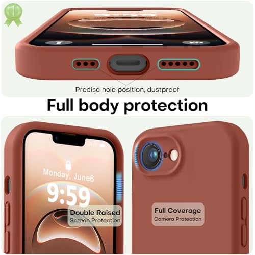 Image of LOVE 3000 Designed for iPhone 16e /17e Case, Premium Silicone with [Soft Anti-Scratch Microfiber Lining] Shockproof Protective Phone Case for Men Women Girls 6.1 inch, Caramel