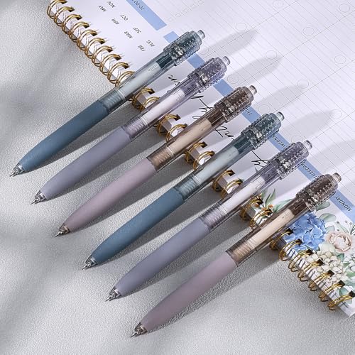 BAYTORY 6 bolígrafos retráctiles de tinta negra 0.5 mm miniatura 6