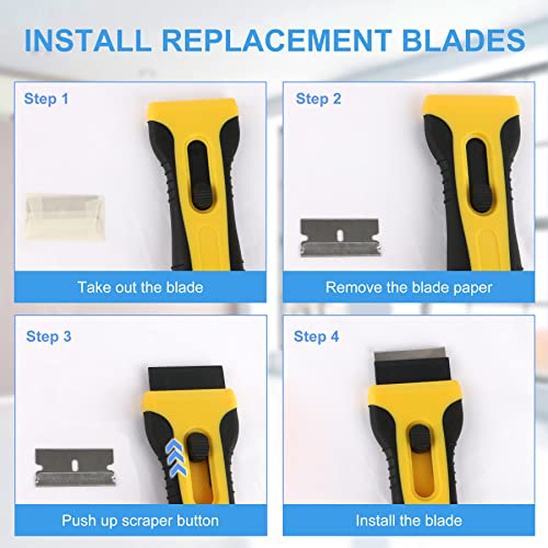Foto von SIRALMNO Ceranfeldschaber,Herd Glasschaber mit 25pcs Klingen,küchenschaber&glasschaber für Fenster, Farbe, Tapete, Glas, Backofen Herdplatte Kochfeld(Total 27PCS)