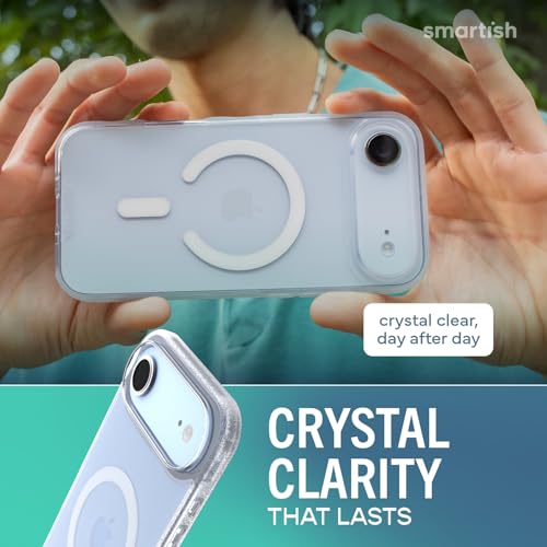 Image of Smartish iPhone Air MagSafe Clear Case - Gripmunk Magnetic Slim Case [Lightweight + Protective] Anti-Yellowing Thin Grip Clear Cover for Apple iPhone Air - Clearly Clear