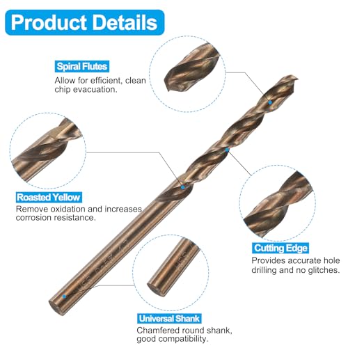 sourcing map Tap and Drill Bit Set, 2pcs M6 x 1.25 Metric Straight Flute Thread Screw Taps & 2pcs 4.7mm Twist Drill Bits, Uncoated/Roasted Yellow HSS-6542/M35 HSS-CO Tapping Threading Tool 4 sourcing map Tap and Drill Bit Set, 2pcs M6 x 1.25 Metric Straight Flute Thread Screw Taps & 2pcs 4.7mm Twist Drill Bits, Uncoated/Roasted Yellow HSS-6542/M35 HSS-CO Tapping Threading Tool - Image 4