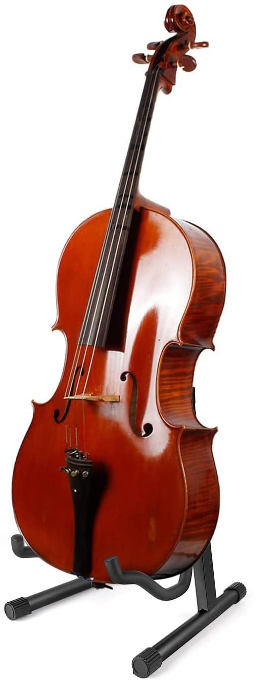 ROCKSTAR - Soporte para Violonchelo, Ajustable y Plegable GV026 – Marco Antideslizante con Brazos de Goma, Base Estable de Metal, Ideal para Músicos