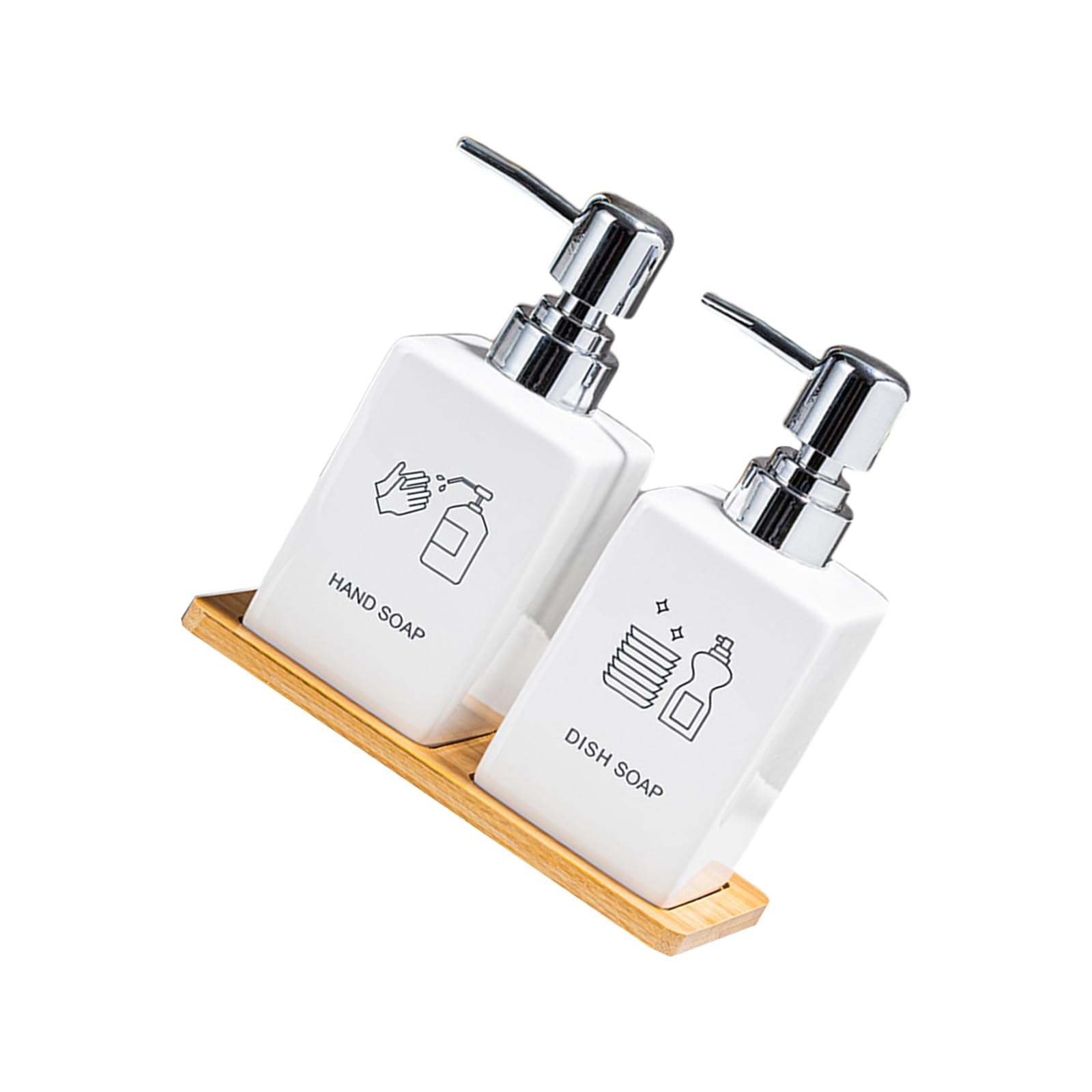 Ceramic Press Operated Dispenser Bottle Hygienic Design for Liquid Storage Bathroom Essential Shampoo Conditioner Lotion Ceramic Dispenser Bottle for Toiletries