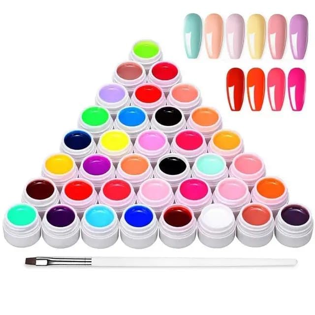 BANIRA 36 Colors 5ml nail UV Gel Kit soak off led Nail Art Pure Color Gel paint color uv gel polish with brush free-image-39