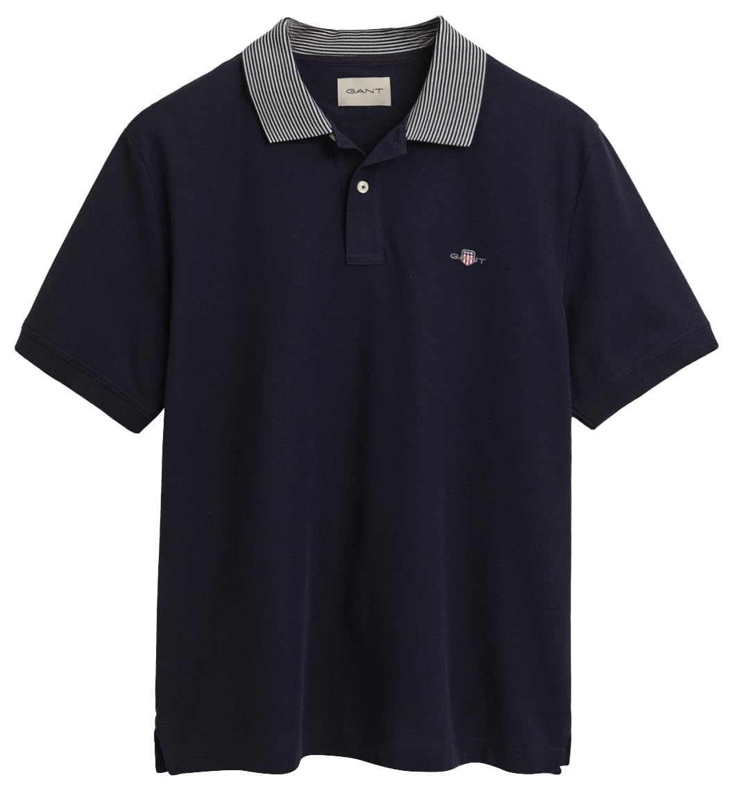 Gant Men's   Blue Navy Tipping Detail Cotton Polo Shirt in Size XL, BrandAlley