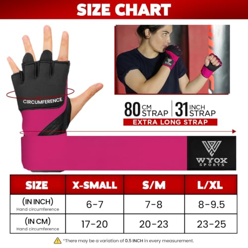 Image of WYOX Boxing Wraps MMA Gloves Inner Boxing Gloves for Women & Men - EZ-Off & On - Thick Knuckle Padding - Breathable Fabric