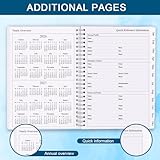 2026 Diary, January 2026 - December 2026, A5 Weekly Planner with 12 Monthly Tabs, Back Pocket, Planner 2026 with Elastic Closure, Flexible Cover, 14.8×21cm, Blue Watercolor - Image 4