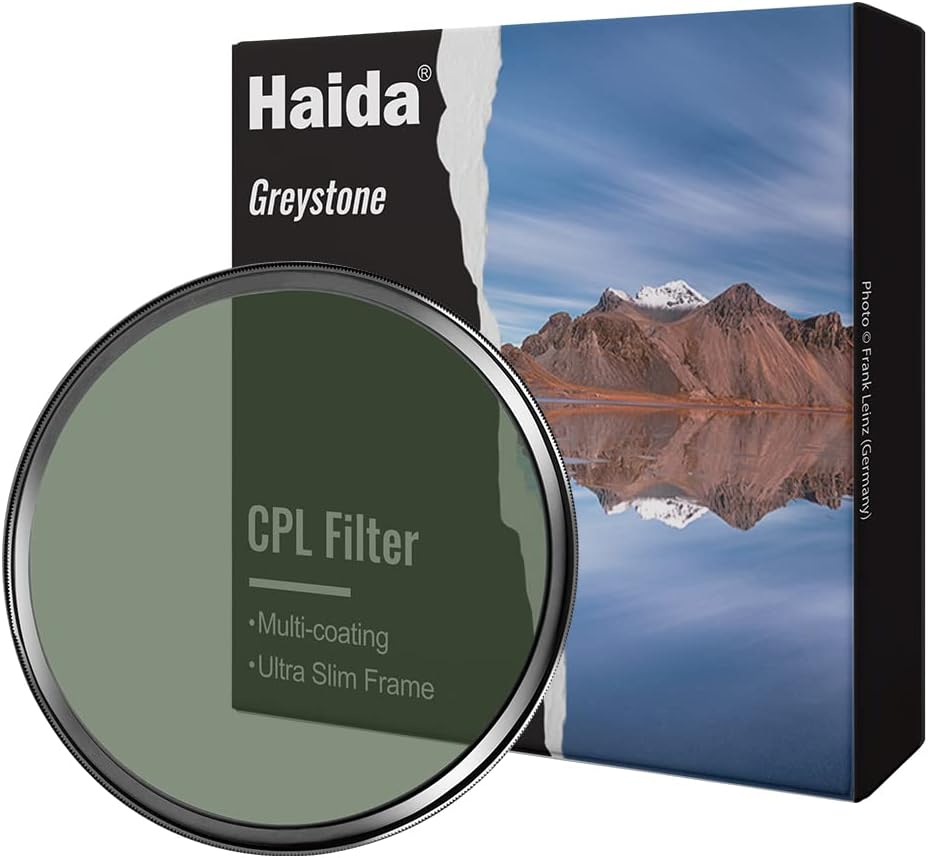 Haida Greystone CPL Filter Multi Nano Coating - Circular Polarizer for Landscape Photography, Reduce Haze, Glare& Enhance Tones for Landscape/Cityscape Shooting (77mm)