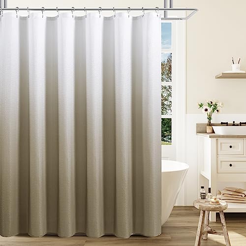 Naturoom Tan Shower Curtain, Beige Cream Fabric Shower Curtain Boho Farmhouse Shower Curtains for Bathroom Nertual Decorative, Ombre Waffle Weave Textured Cloth Shower Curtain Liner 72x72, Tan/Khaki Naturoom Tan Shower Curtain, Beige Cream Fabric Shower Curtain Boho Farmhouse Shower Curtains for Bathroom Nertual Decorative, Ombre Waffle Weave Textured Cloth Shower Curtain Liner 72x72, Tan/Khaki