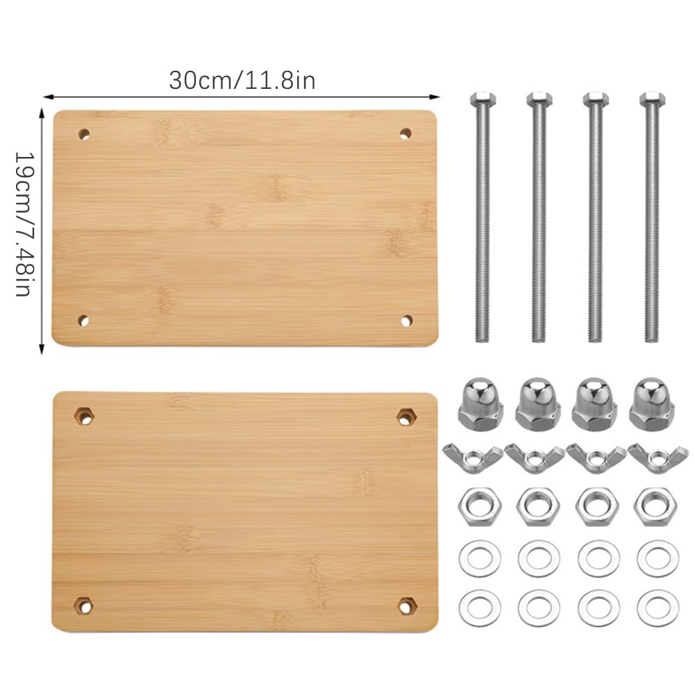 Surakey Book Press, 11.8”x7.48”, Pre-Assembled, for Bookbinding Book Press, Wooden Bamboo Flower Press Machine, Portable Book Binding Kits for Handmade Bookbinding, Manual Paper Press, Type 1