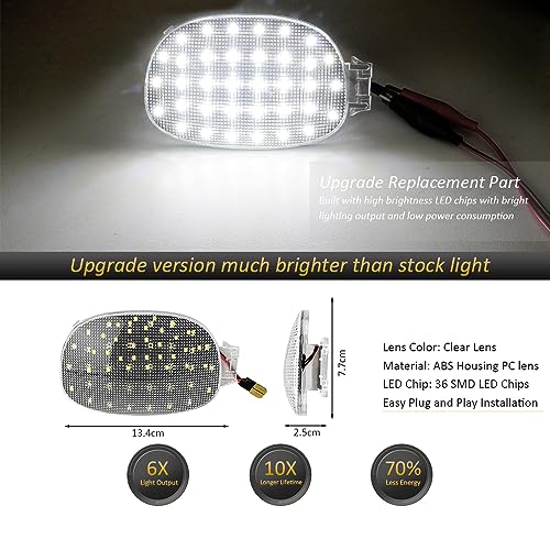 Cubierta de luz de cúpula interior LED para Dodge Ram 1500 miniatura 2