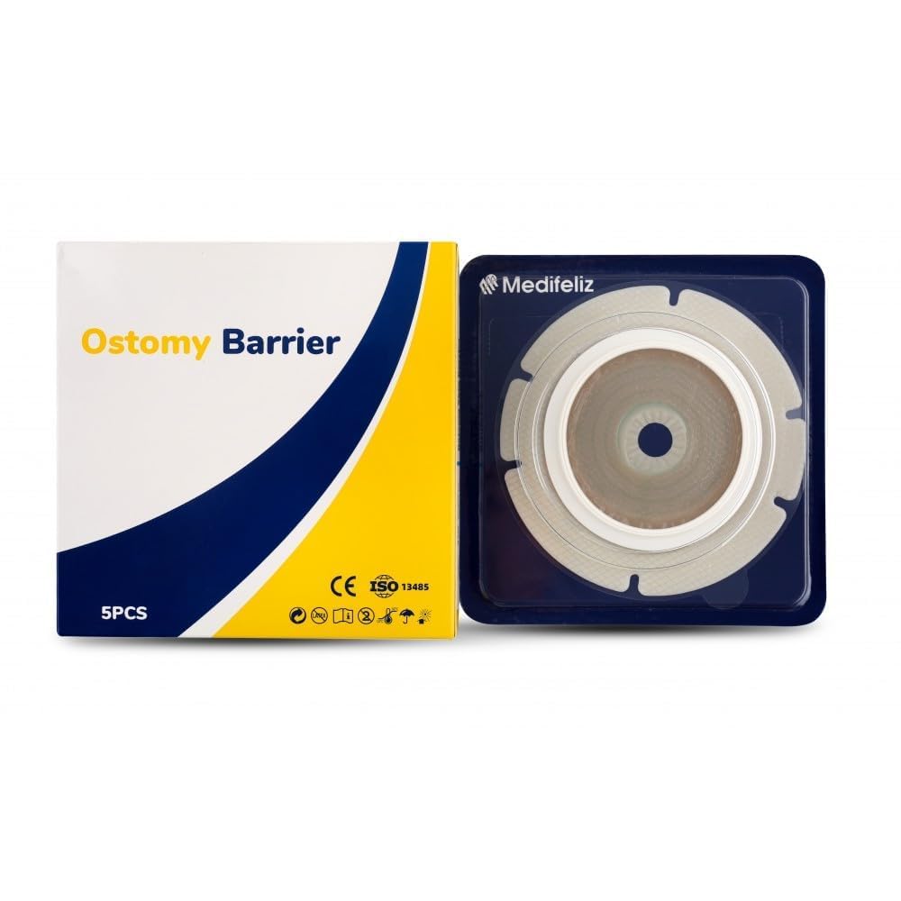 Medifeliz 10506 Ostomy Skin Barrier Baseplate-60mm || Two Piece Colostomy Bag 10706 Opaque 60mm (10) 1