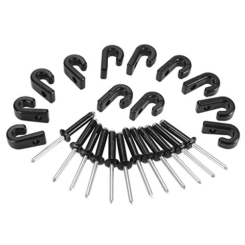 Gancho, Andoer 12 PCS J Hooks Ganchos de amarração Ganchos elásticos com 12 rebites para acessórios
