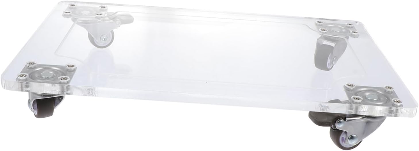 Milisten Square Acrylic Flowerpot Tray Wheels Moveable Plant Pot Holder for Indoor and Outdoor Use Base Plate for Flower Pots Easy Rolling Design