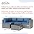 Shintenchi 5 Pieces Outdoor Patio Furniture Sets, Patio Sectional Sofa Couch, Silver Gray PE Wicker Furniture Modular Patio Conversation Sets Patio Sofa with Washable Cushions & Table (Aegean Blue)