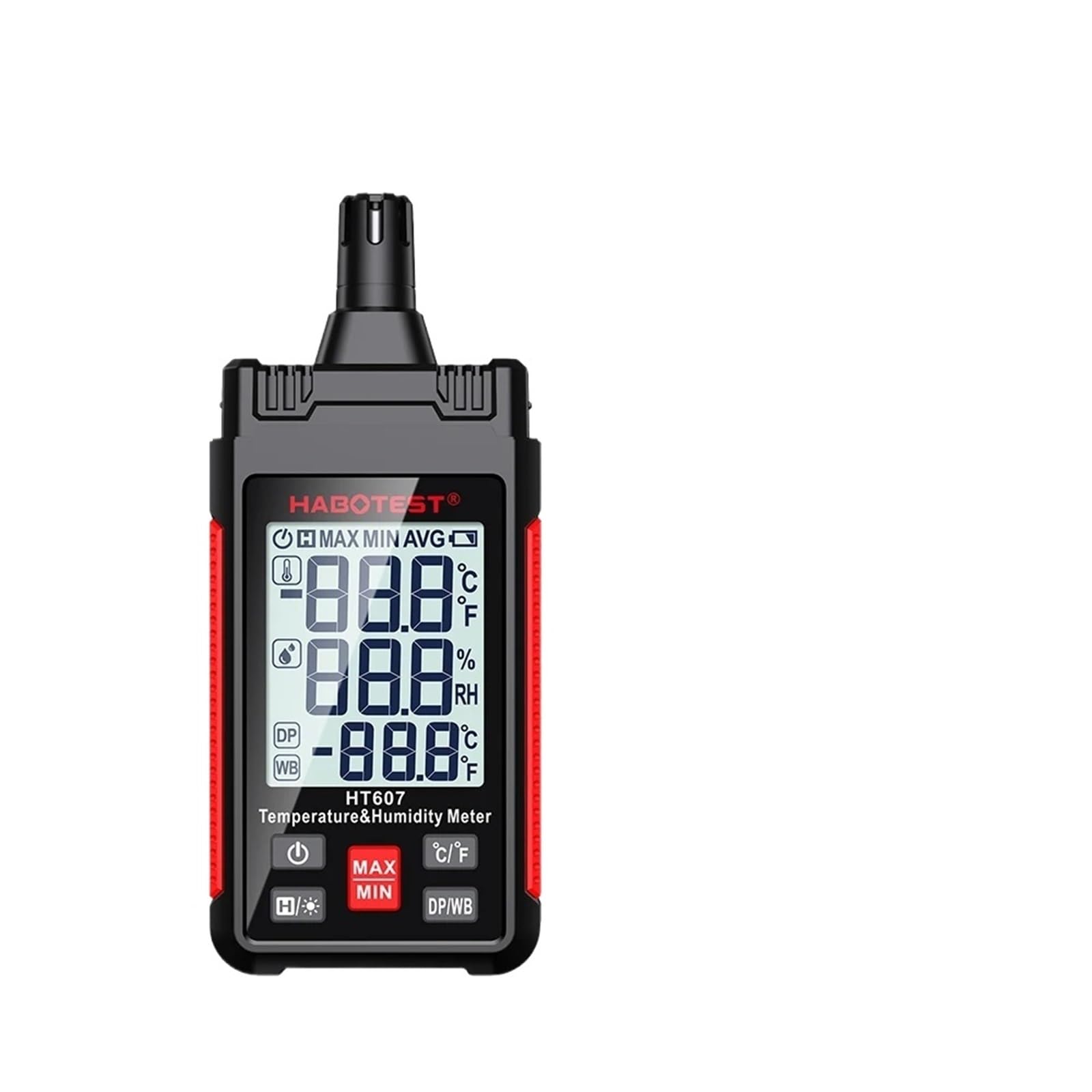 Misuratore digitale di umidità della temperatura HT607 Igrometro digitale ad alta precisione con sensore igrometro del punto di rugiada ambientale