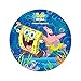 CAPRILO. Lote de 24 Platos Infantiles de Cartón Bob Esponja Vajillas. Juguetes y Regalos Baratos para Fiestas de Cumpleaños, Bodas, Bautizos y Comuniones.
