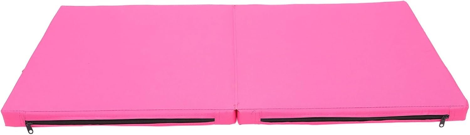 Foldable Exercise Floor Mat Thick Pink Gymnastics Yoga Mat for for Judo and Versatile Gym Use