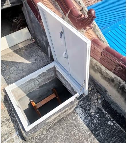 Heavy Duty Attic Access Door - Customizable Egress Hatch for Basement, Warehouse & Storeroom, Rainproof & Anti-Theft Window Well Covers, Durable & Secure Solution
