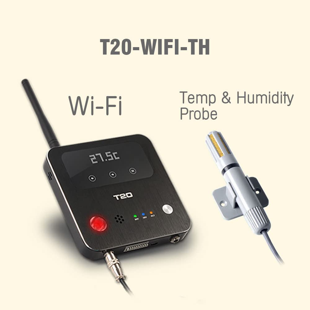 Registrador de datos del controlador de alarma de temperatura y humedad WiFi inalámbrico T20