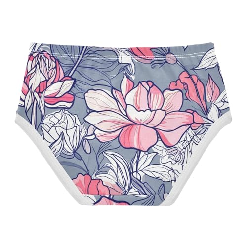 Animal Toddler Underwear Custom 2t Cotton Panties for Girl Red Gray Floral Flowers Leaves Undies Kids Briefs2