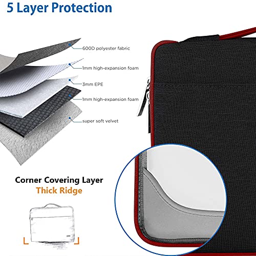 Image of Hseok Laptop Sleeve 13-14 Inch Case Briefcase Compatible with MacBook Neo Pro 14 M5 /M4 /M3 /M2 /M1, All Models 13.3 Mac Air /Pro, XPS 13 14, Most Popular 13 inch-14 inch Notebooks,B03K02