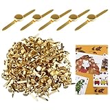 Funver 300 Stück Musterbeutelklammern, 8 x 18 mm, Pariser Mini-Brads, für Scrapbooking, kreative Hobbys, Schreibwaren, Befestigung von Fotopapier und Basteldekoration