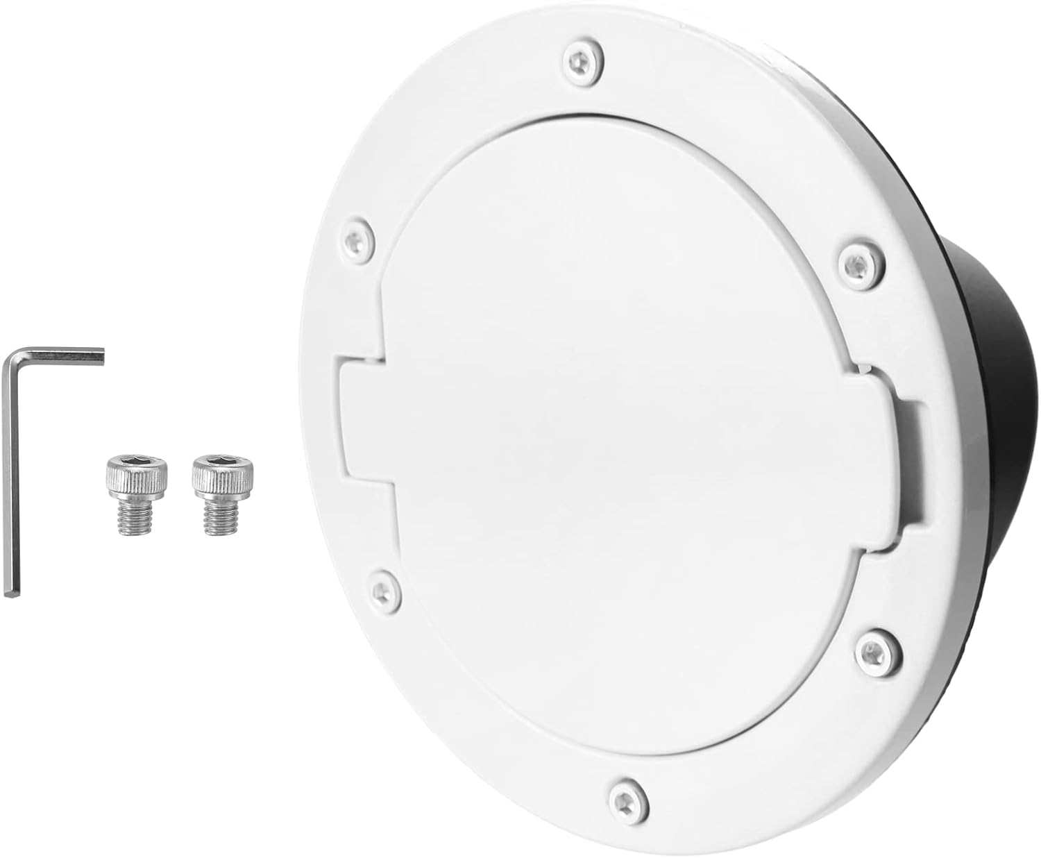 X AUTOHAUX White Aluminum Alloy ABS Gas Fuel Filler Door Cover for Jeep Wrangler JK JKU Sport Rubicon Sahara Unlimited 2007-2018 Accessories 4.13''x6.50''