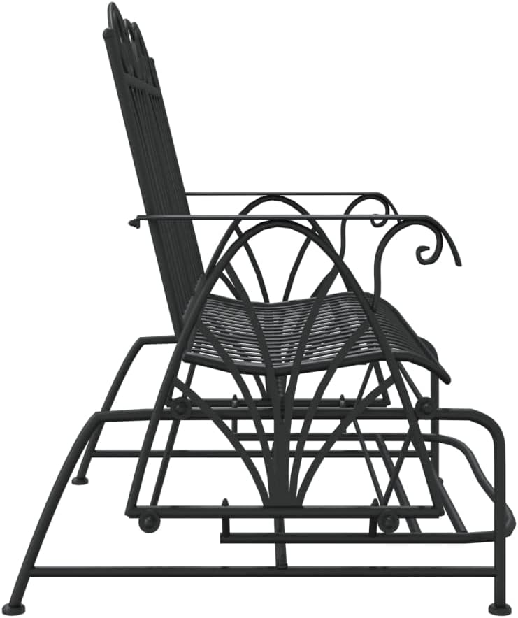 vidaXL 2-Seater Glider Bench 44.9" Black Steel