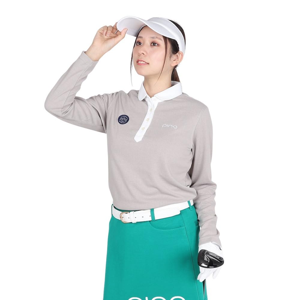Amazon | [ピン アパレル] レディース 長袖 ポロシャツ (吸水速