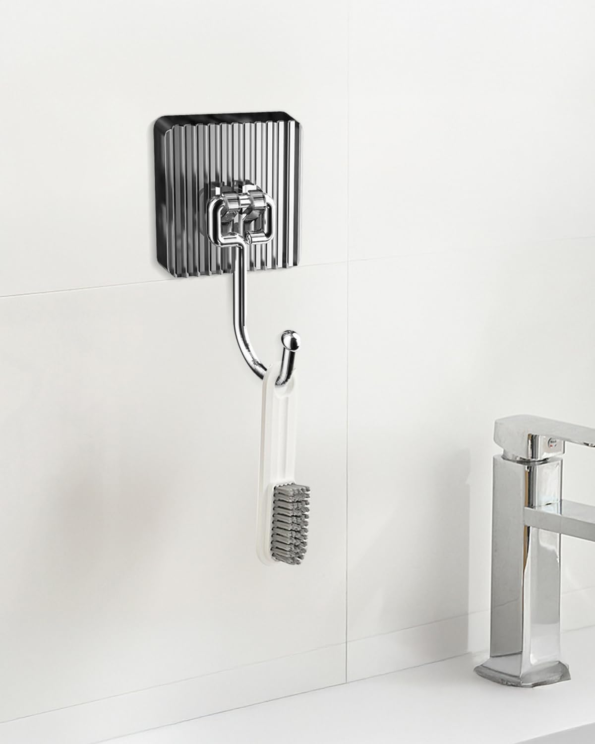 Large Adhesive Hooks for Hanging Heavy Duty 40 lb(Max) Large Wall Hooks Acrylic Hooks Coat Towel for Bathroom Kitchen Grey DJA183-02