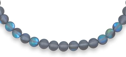 Miniatura 2 de Gargantilla clásica simple anudada a mano con piedras semipreciosas, bola redonda de cuentas de 0.394 pulgadas (0.394 in), collar de clavícula para