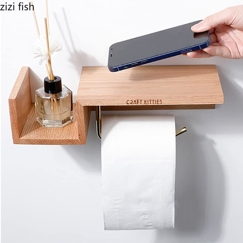 Toiletpapierhouder, houten plank, afgeronde opslag voor WC-rollen, wandmontage rek, unieke houders voor de badkamer, TP-organizer - Nederland