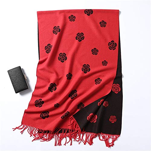 RWRAPS Lati Cashmere Sciarpe Donna Nuova Sciarpa Invernale Scialli Alti e Stole Nappe Floreali (Colore : A) (C)