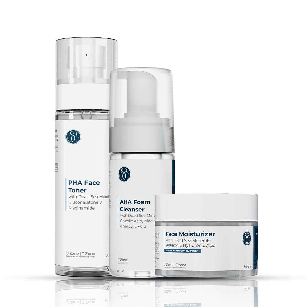 Seasoul Dead sea Oily Skin Combo - Pack of 3 | AHA Foam Cleanser, PHA Toner, Face Moisturizer | Brightening & Hydrating Formula | For Oily, Sensitive & Acne-Prone Skin | 3-Step Skincare Routine Kit for Women & Men