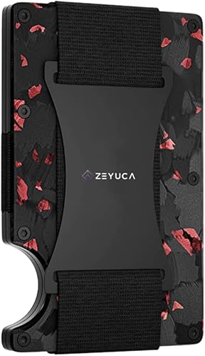 Zeyuca Billetera delgada para hombre, cartera minimalista para hombre, bloqueo RFID, cartera delgada con clip para dinero y tarjetero de crédito,