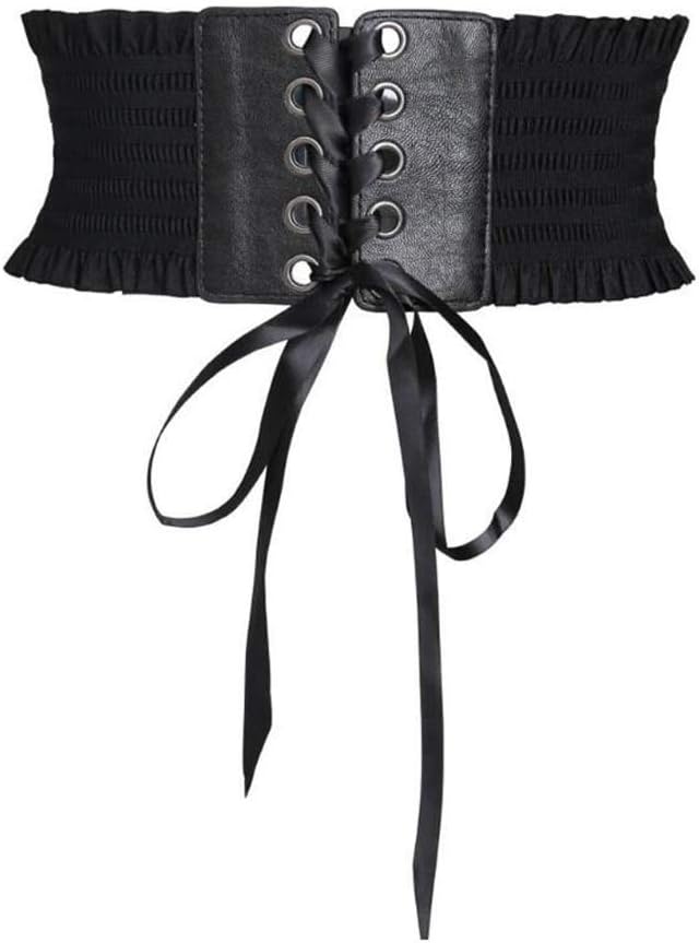 Diyafas Lady Lace-up Belts Wide Girdle Women Dress Decoration Waistband Elastic Cincher Corset