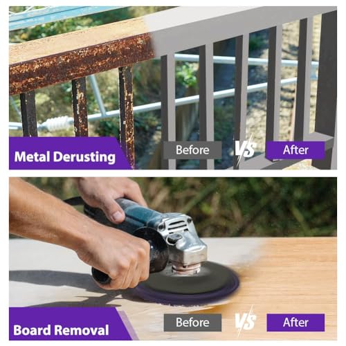 Adiwo CSD Scheibe Schleifscheibe, 6 Stück Ø 125mm Reinigungsscheibe Set Grobschleifscheibe Lila Grobreinigungsscheibe für Winkelschleifer für Oberfläc Henbearbeitung Polieren Rostentfernung