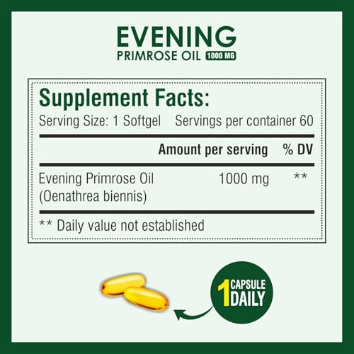 Image of Biotrex Nutraceuticals Evening Primrose Oil 1000mg | Contains High GLA (10%) With Omega 6 & 9 | Supports Skin Health & Hormonal Balance | Women's Health | PMS & Menopause Comfort | Gluten Free & High Potency | 60 Softgels