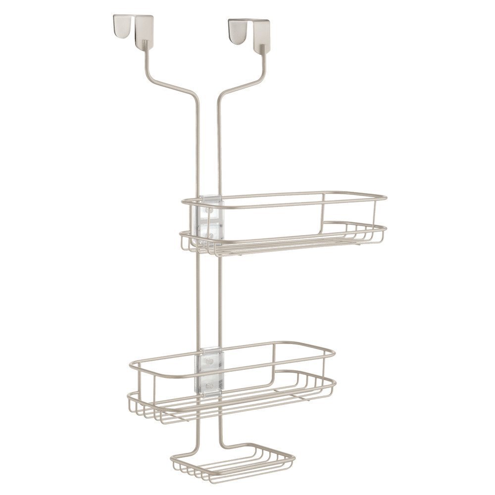 iDesign Linea Adjustable Over The Door Shower Caddy Satin