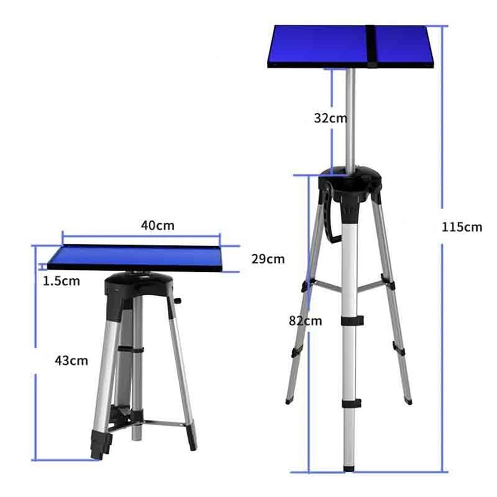 Supporto per Proiettore Treppiede da pavimento for proiettore con vassoio Posizionamento sul comodino domestico Mensola Supporto universale for microproiettore mobile pieghevole telescopico regolabile