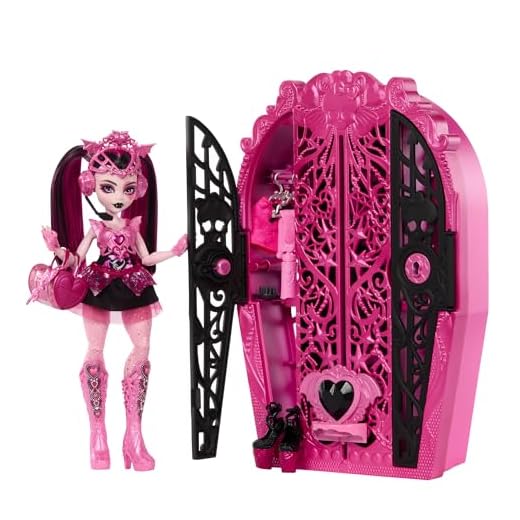 Monster High Segreti da Brivido - Draculaura Misteri Mostruosi, Set con Bambola e Guardaroba, 19 Accessori e Capi d'Abbigliamento a Sorpresa Inclusi, Giocattolo per Bambini, 4+ Anni, HXH84