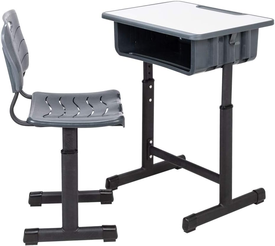 LILIS Pupitres Infantil 60 X 45 X (67,5-76) cm Ajustable turística Kid Estudio de Estudiantes Los niños Escritorio y sillas Conjunto con el lápiz de Ranura adecuadas (Color : Black)