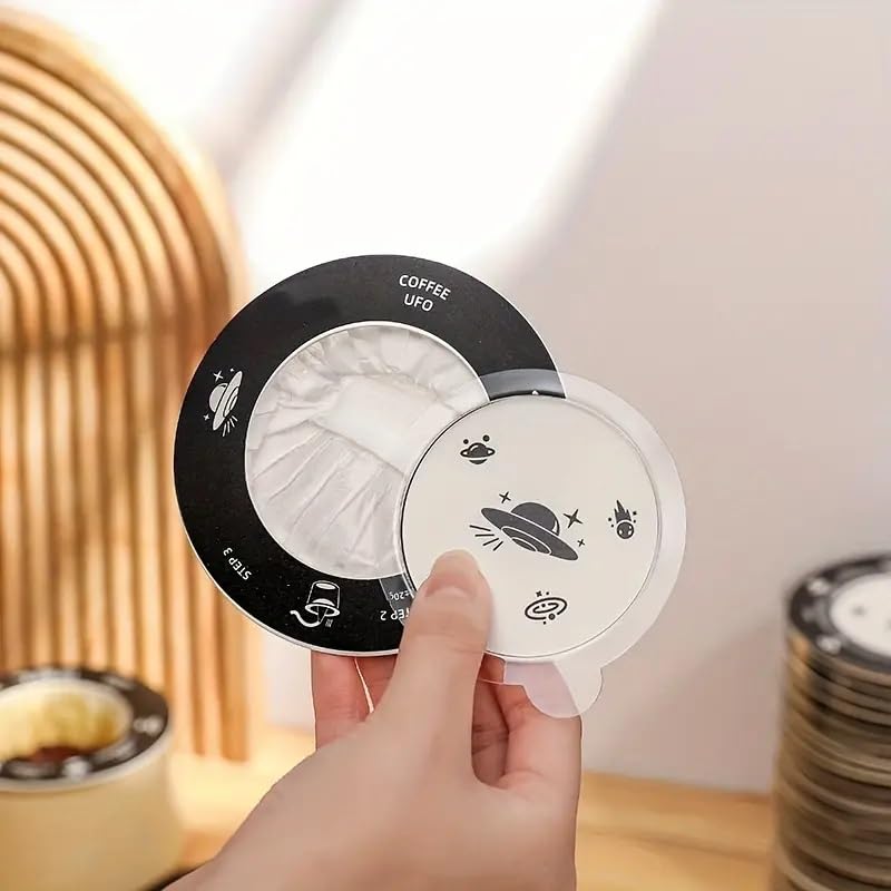 Image of LUVINA Coffee Filter, Cone Coffee Filters 2, Pour Over Coffee Filter for v60 Coffee Dripper and Drip Coffee Maker, 1-4 Cup, Disposable Natural Unbleached (16, Colour: Round Coffee Drip Filter Bag)